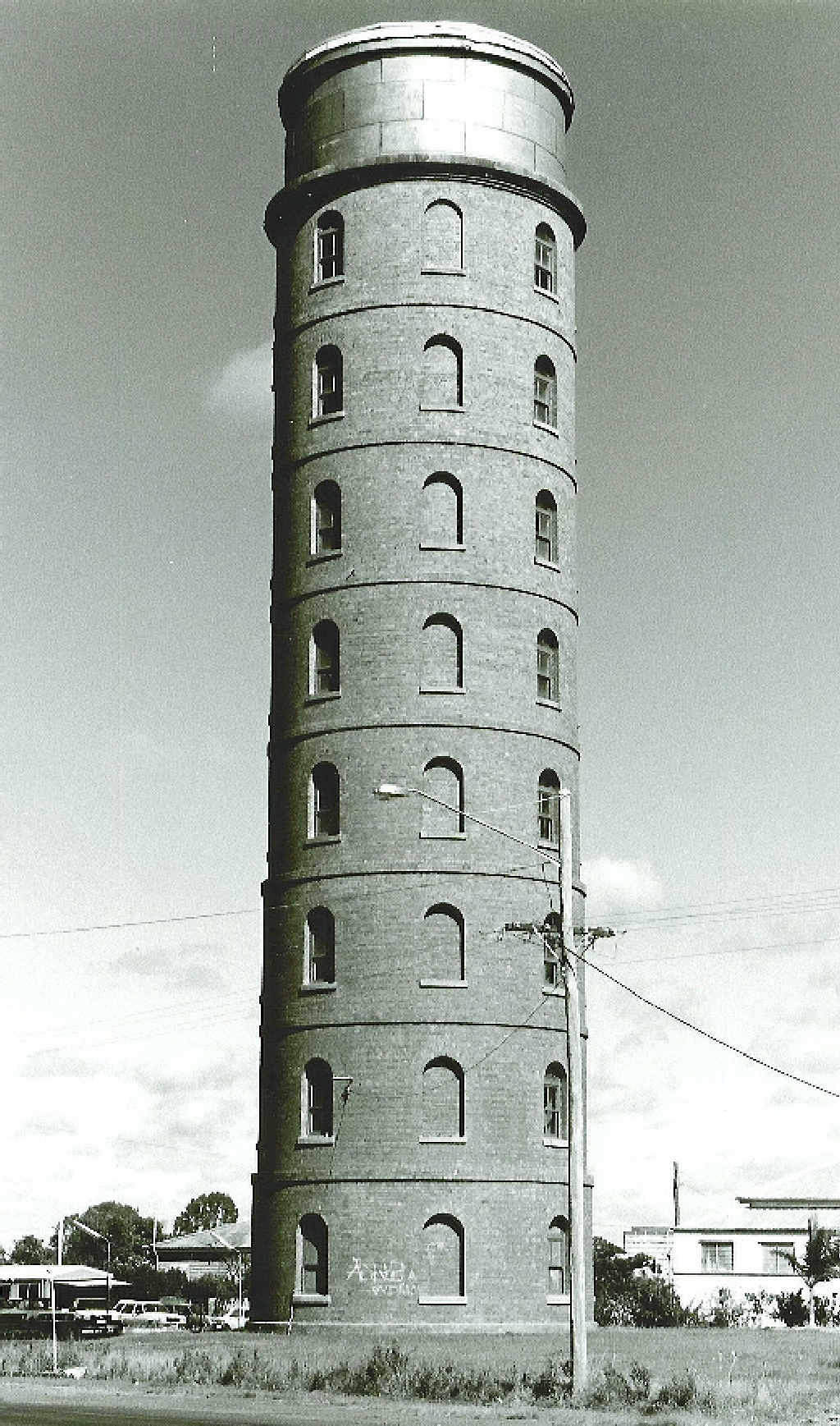 The Bundaberg East Water Tower, completed in 1902, is believed to be the only circular brick tower in Queensland. The Bundaberg East Water Tower, completed in 1902, is believed to be the only circular brick tower in Queensland.